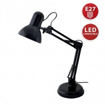 LAMPADA DA TAVOLO ARCHITETTO CHARLESTON NERO VELAMP - 1 - Lampada da scrivania con attacco E27: compatibile con tutte le lampadi