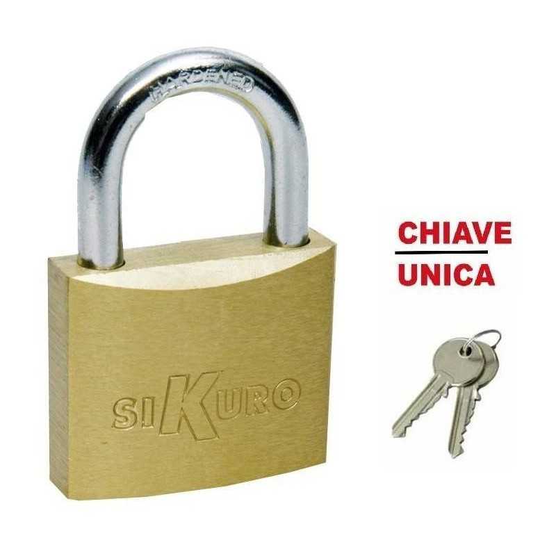 LUCCHETTO OTTONE SIKURO KA CHIAVE UNICA 50mm