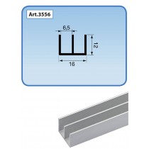 Profilo alluminio anodizzato doppio canale 16x12x1,0 200cm SOEHNLE - 1 - Profilo canalina doppia "U" 16 x 12 mm. 
Lunghezza 200 