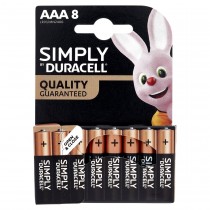 8 Batterie ministilo AAA Duracell SIMPLY DU33 DURACELL - 1 - Economico, per uso generale, pila alcalina AAA con una produzione a
