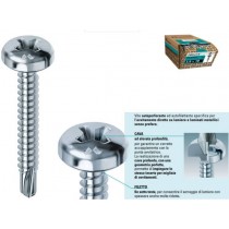 Vite autoperforante ed autofilettante DRILLEX® testa cilindrica a croce - 3,5x38 - per lamiere, profilati metallici e PVC MUSTAD