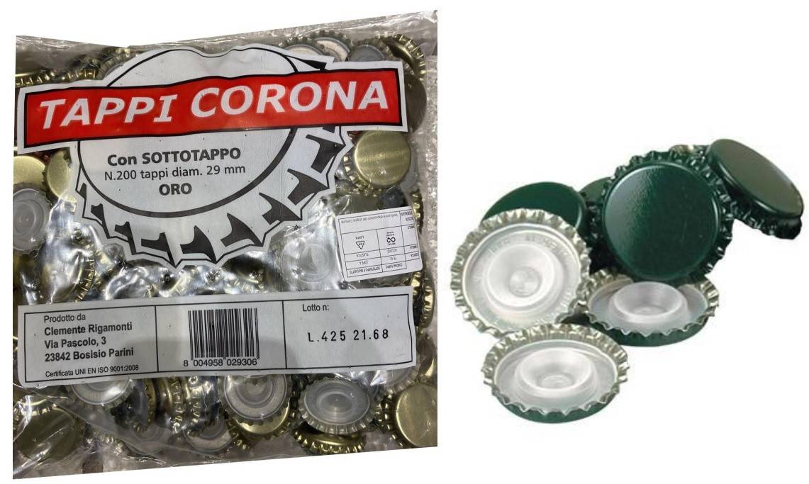 200 TAPPI CORONA GIGANTE ø 29 con sottotappo