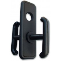 Buy Prefer 0432 coppia maniglie in ABS nero con placca per cilindro tondo per porta basculante del garage 