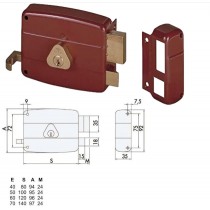 CISA 50121-70-2 serratura da applicare per porte in legno, Entrata 70 mm, Sinistra CISA - Serratura da applicare per porte in l