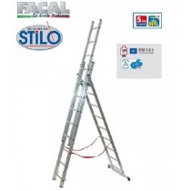 Scala alluminio Facal Stilo SL-200 trasformabile a tre rampe gradini 7 + 7 + 7 con barra stabilizzatrice FACAL - 1 - STILO è la 